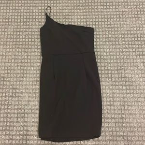 Black mini one shoulder dress!